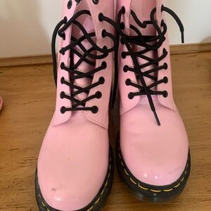 Pink Lace-Up Women's Boots